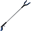 Ettore Grip 'n Grab Multipurpose Pickup Tool - 32" Reach - Articulating Head, Rust Proof, Comfortable Handle - Rubber - Blue - 1 Each