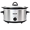 Better Chef 4-Quart Slow Cooker With Removable Stoneware Crock, Silver