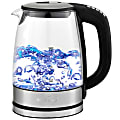 Brentwood 1.7 Liter Glass Electric Kettle With 6 Temperature Presets, 9-1/2”H x 9”W x 6”D, Black/Silver 1 thumbnail image