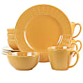 Gibson Home Cairo Sunset 12-Piece Ceramic Dinnerware Set, Orange