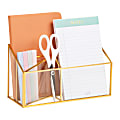 Mind Reader 4-Compartment Glass Desktop Organizer, 5-1/2”H x 4”W x 9-13/16”D, Clear/Copper, Total Qty 1 1 thumbnail image