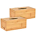 Alpine Wooden Tissue Box Covers, 4-1/2" x 10-1/2" x 6", Bamboo, Pack Of 2 Covers 1 thumbnail image