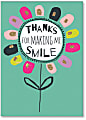 Viabella Thank You Greeting Card, Thanks For Making Me Smile, 5" x 7", Multicolor