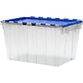 Akro Mils Keep Storage Box Container With Lid, 21 1/2" x 15" x 12 1/2", Clear/Blue