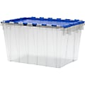 Akro Mils Keep Storage Box Container With Lid, 21 1/2" x 15" x 12 1/2", Clear/Blue 1 thumbnail image