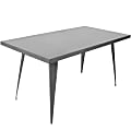 Lumisource Austin Industrial Dining Table, Rectangular, Matte Gray