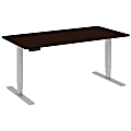 Bush Business Furniture Move 80 Series 60"W x 30"D Height Adjustable Standing Desk, Mocha Cherry Satin/Cool Gray Metallic, Premium Installation
