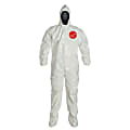 DuPont™ Tychem SL Coveralls With Attached Hood And Socks, Large, White, Case Of 12
