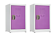 Alpine AdirOffice 1-Tier Steel Lockers, 24”H x 15”W x 15”D, Purple, Pack Of 2 Lockers