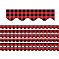 Teacher Created Resources Scalloped Border Trim Packs, 35’, Red/Black Gingham, Set Of 6 Packs 1 thumbnail image