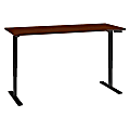 Bush Business Furniture Move 80 Series 72"W x 30"D Height Adjustable Standing Desk, Hansen Cherry/Black Base, Premium Installation