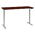 Bush Business Furniture Move 80 Series Electric 72"W x 30"D Height Adjustable Standing Desk, Hansen Cherry/Cool Gray Metallic, Standard Delivery