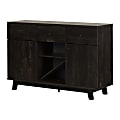 South Shore Bellami 57"W Buffet With Wine Storage, Rubbed Black