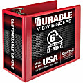 Samsill® Nonstick Locking View 3-Ring Binder, 6" Round Rings, Red 1 thumbnail image