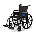 Medline K4 Folding Wheelchair, Lightweight, With Flip-Back Arms, Anti-Tippers And Detachable Swing-Away Footrests, 34"H x 35"W x 12"D, Black 1 thumbnail image