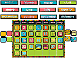 Carson-Dellosa Bulletin Board Set, Stylin' Stripes Spanish Calendar 1 thumbnail image