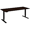 Bush Business Furniture Move 80 Series 72"W x 30"D Height Adjustable Standing Desk, Mocha Cherry Satin/Black Base, Premium Installation
