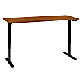 Bush Business Furniture Move 80 Series 72"W x 30"D Height Adjustable Standing Desk, Natural cherry/Black Base, Premium Installation