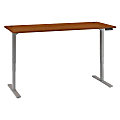 Bush Business Furniture Move 80 Series 72"W x 30"D Height Adjustable Standing Desk, Natural Cherry/Cool Gray Metallic, Standard Delivery