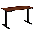 Bush Business Furniture Move 80 Series 48"W x 24"D Height Adjustable Standing Desk, Hansen Cherry/Black Base, Premium Installation