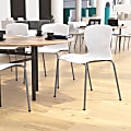 Flash Furniture HERCULES Series Commercial Grade 770-lb Capacity Ergonomic Stack Chairs With Lumbar Support, White/Silver, Set Of 5 Chairs 1 thumbnail image