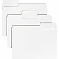 Smead SuperTab 1/3 Tab Cut Letter Recycled Top Tab File Folder - 8 1/2" x 11" - 3/4" Expansion - Assorted Position Tab Position - White - 10% Recycled - 100 / Box