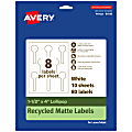 Avery® Recycled Paper Labels, 94116-EWMP10, Lollipop, 1-1/2" x 4", White, Pack Of 80 1 thumbnail image