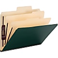 Smead SuperTab 2/5 Tab Cut Letter Recycled Classification Folder - 8 1/2" x 11" - 2" Expansion - 6 Fastener(s) - Right of Center Tab Position - 2 Divider(s) - Dark Green - 10% Recycled - 10 / Box 1 thumbnail image