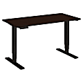 Bush Business Furniture Move 80 Series 48"W x 24"D Height Adjustable Standing Desk, Mocha Cherry Satin/Black Base, Premium Installation
