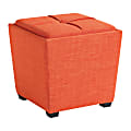 Office Star™ Rockford Storage Ottoman, Tangerine