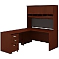 Bush Business Furniture Components 60"W L-Shaped Desk With Hutch And Mobile File Cabinet, Mahogany, Standard Delivery