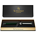 Scriveiner Classic Rollerball Pen, Medium Point, 0.7 mm, British Racing Green/Silver Barrel, Black Ink 1 thumbnail image