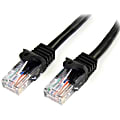 StarTech.com Snagless Cat5e UTP Patch Cable - RJ-45 (M) - RJ-45 (M) - 100 ft - UTP - ( CAT 5e ) - black  - 45PATCH100BK 1 thumbnail image