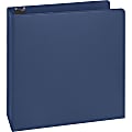 Business Source Basic Round Ring Binders - 2" Binder Capacity - Letter - 8 1/2" x 11" Sheet Size - Round Ring Fastener(s) - Vinyl - Dark Blue - 1.52 lb - Recycled - 1 / Each