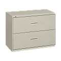 HON® 36"W x 18"D Lateral 2-Drawer File Cabinet, Light Gray
