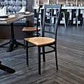 Flash Furniture HERCULES Window Back Restaurant Accent Chair, Natural Seat/Black Frame 1 thumbnail image