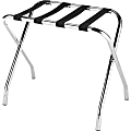 Whitmor Luggage Rack - Floor - Foldable, Durable, Sturdy, Heavy Duty, Non-skid Base - Black - Chrome Steel, Nylon, Plastic, Metal - 1