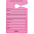 Tatco Information Sign, 3.5"W x 5.5"H, Rectangular Shape, Hanging, Fluorescent Pink, 50 / Pack 1 thumbnail image