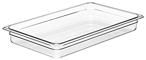 Cambro Camwear GN 1/1 Size 2" Food Pans, 2”H x 12-3/4”W x 20-7/8”D, Clear, Set Of 6 Pans