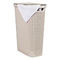 Mind Reader Linen Design Laundry Hamper, 40 L, 23-1/2”H x 10-3/4”W x 18-1/2"L, Ivory 1 thumbnail image
