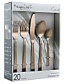 MegaChef Cravat 20-Piece Stainless-Steel Flatware Set, Matte Rose