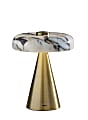 Adesso Randy LED Cordless Table Lamp, Antique Brass with Marble Shade 1 thumbnail image