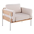 LumiSource Kari Farmhouse Faux Leather Accent Chair, White/Natural 1 thumbnail image