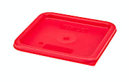 Cambro Square Polyethylene Food Storage Lids, 6 Qt/8 Qt, Red, Pack Of 6 Lids