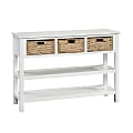 Sauder® Cottage Road Console Table With Wicker Baskets, 3 Fixed Shelves, White 1 thumbnail image