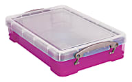 Really Useful Box® Plastic Storage Box, 4 Liters, 10 1/4" x 14 1/2" x 3 1/4", Assorted Colors