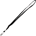 Advantus Flat Clip Lanyard - 36" Length - Black - Woven, Metal - 100 / Box 1 thumbnail image