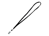 Advantus Flat Clip Lanyard - 36" Length - Black - Woven, Metal - 100 / Box 1 thumbnail image