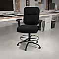 Flash Furniture HERCULES Series Big & Tall 400 lb. Rated Ergonomic Drafting Chair with Rectangular Back and Adjustable Arms Black