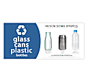 Recycle Across America Glass, GCP-0409, Cans And Plastics Standardized Recycling Label, 4" x 9", Blue